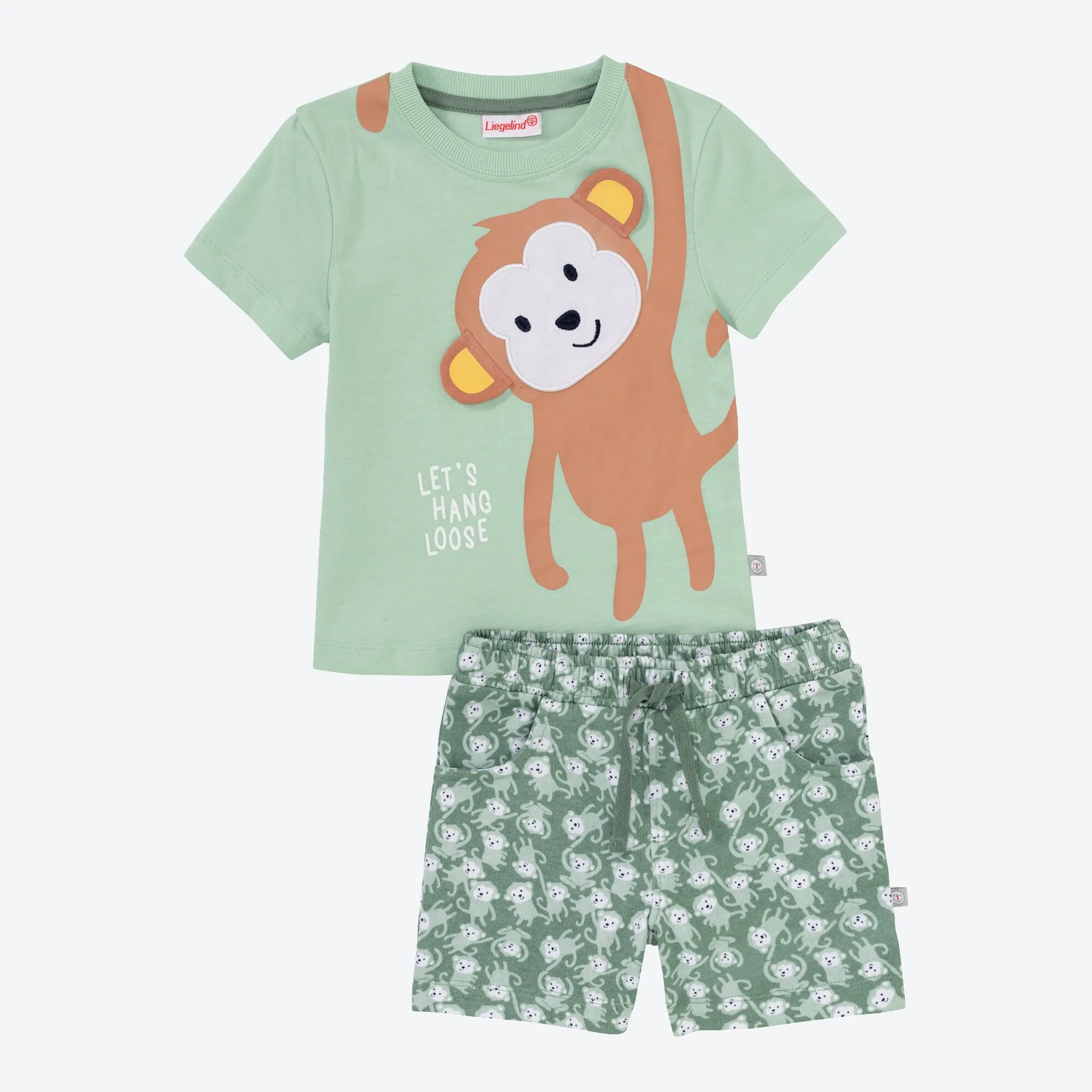 Baby-Jungen-Set mit Affen-Muster, 2-teilig