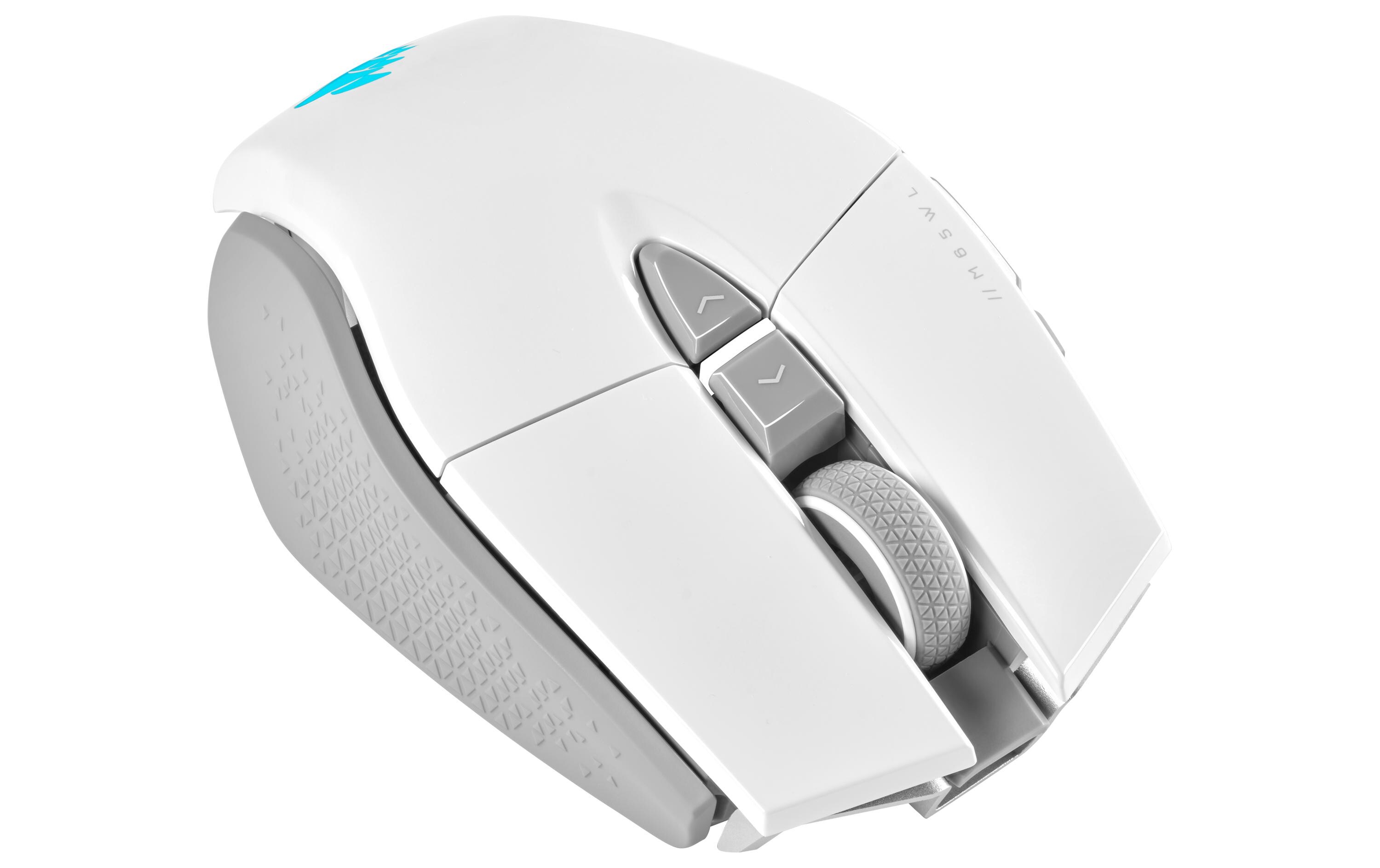 Gaming-Maus M65 RGB Ultra Wireless Weiss<br>Kabellose Gaming-Mouse mit geringem Eigengewicht und programmierbaren Tasten, speziell konzipiert für FPS-Spiele