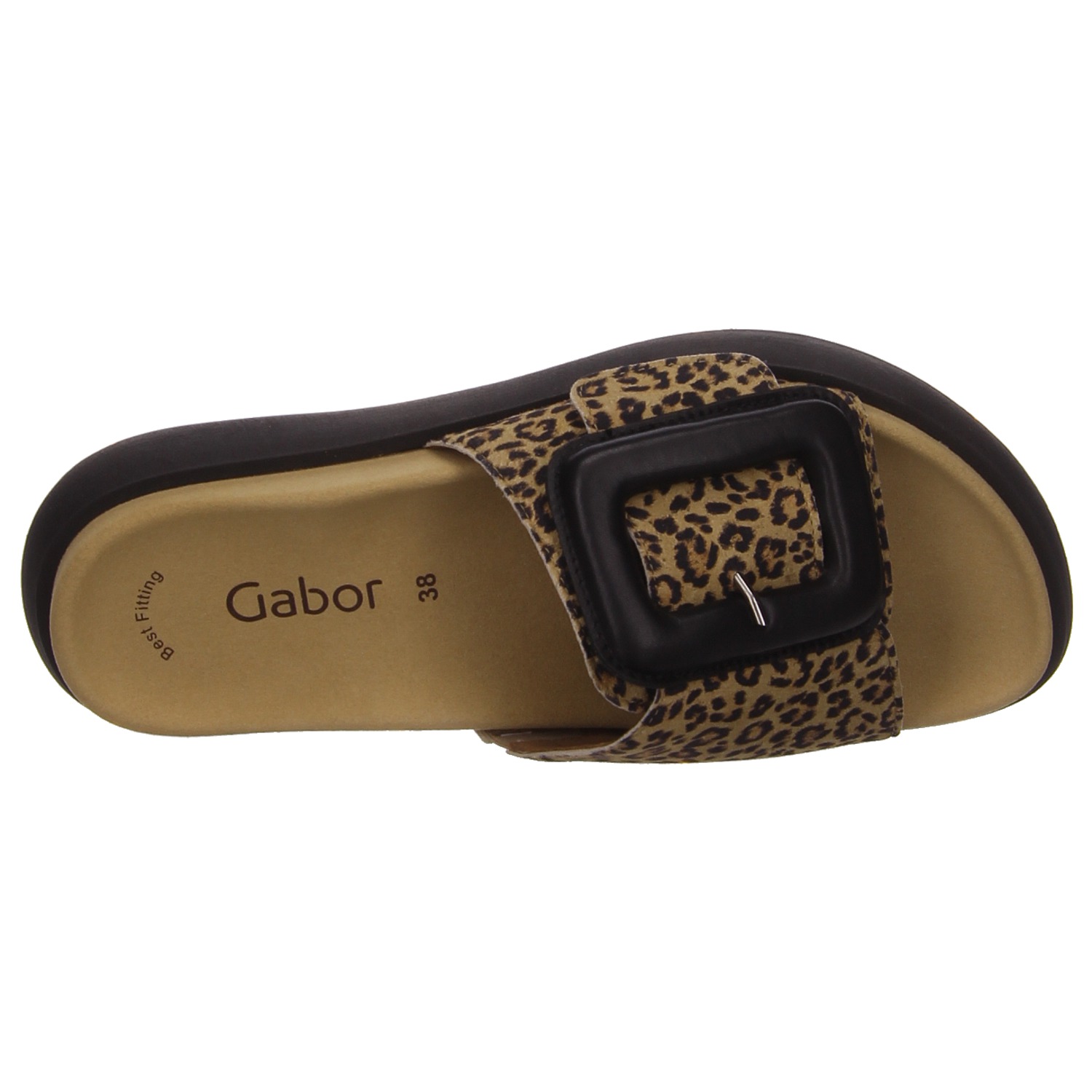 Gabor Pantoletten Leoprint beige
