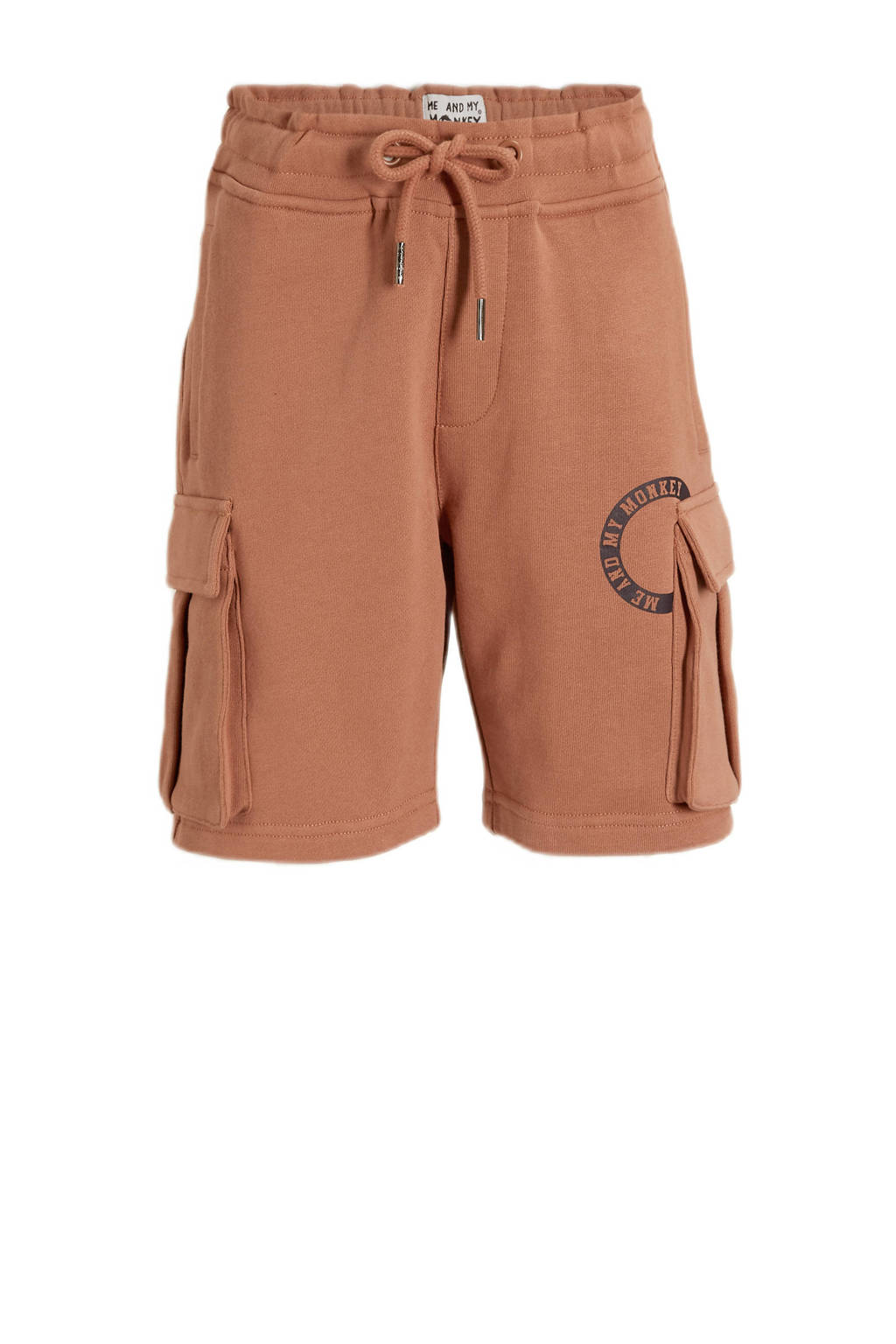 Me & My Monkey cargo short Mitchel met printopdruk bruin
