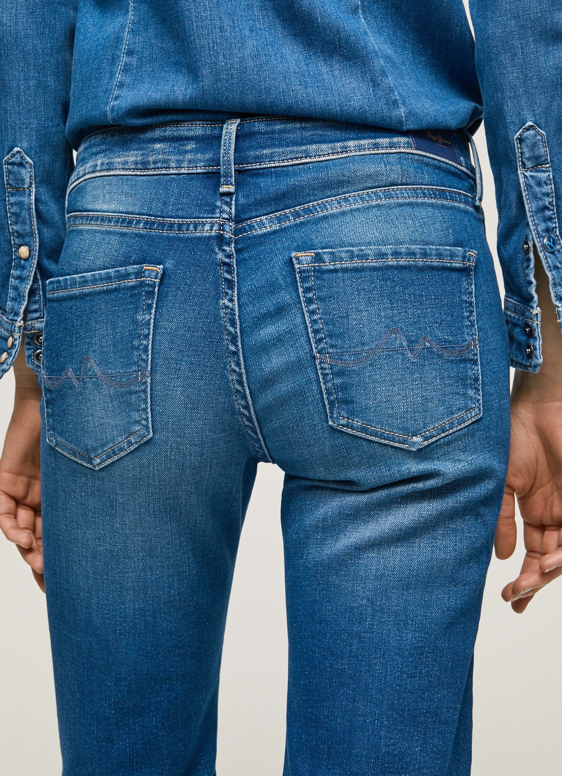 Calça jeans Aubrey Fit Slim Tamanho Médio - jeans