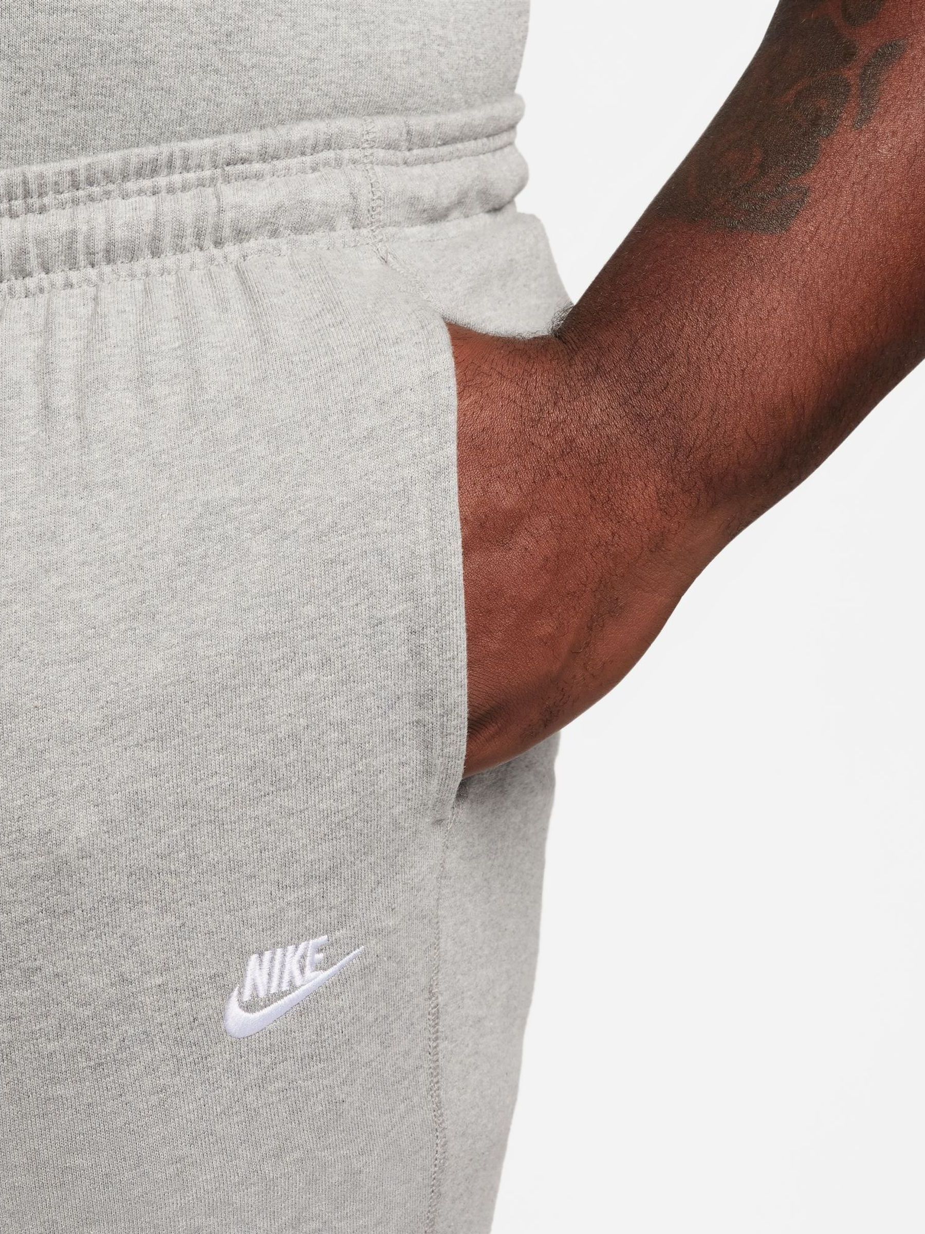 Grijs - Nike Sportkleding Club gebreide joggingbroek met open zoom van 100% katoen