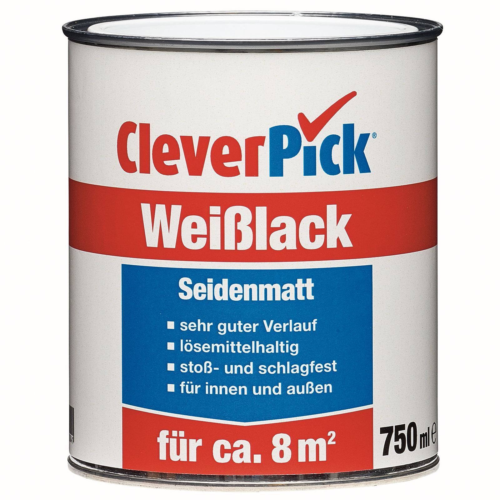 clever pick Weißlack - seidenmatt - 750 ml