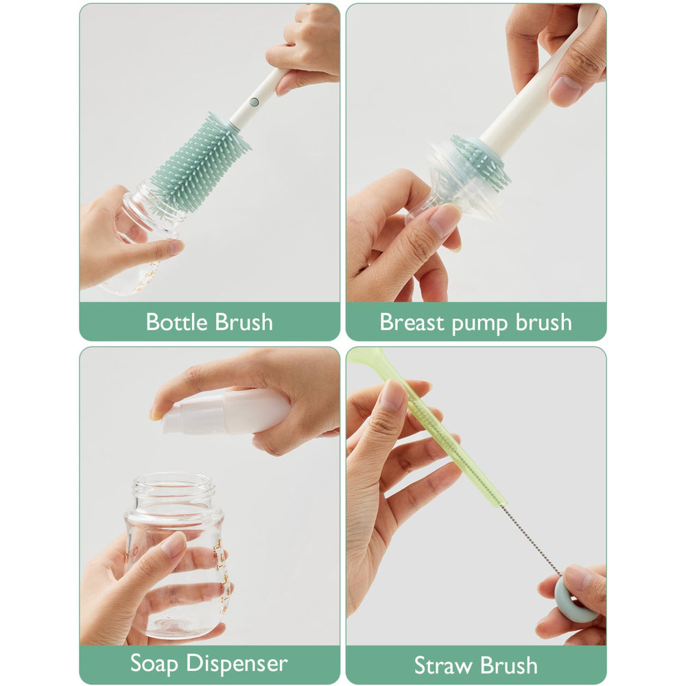 Køb Momcozy Green 7 In 1 Baby Flaske Børste Sæt