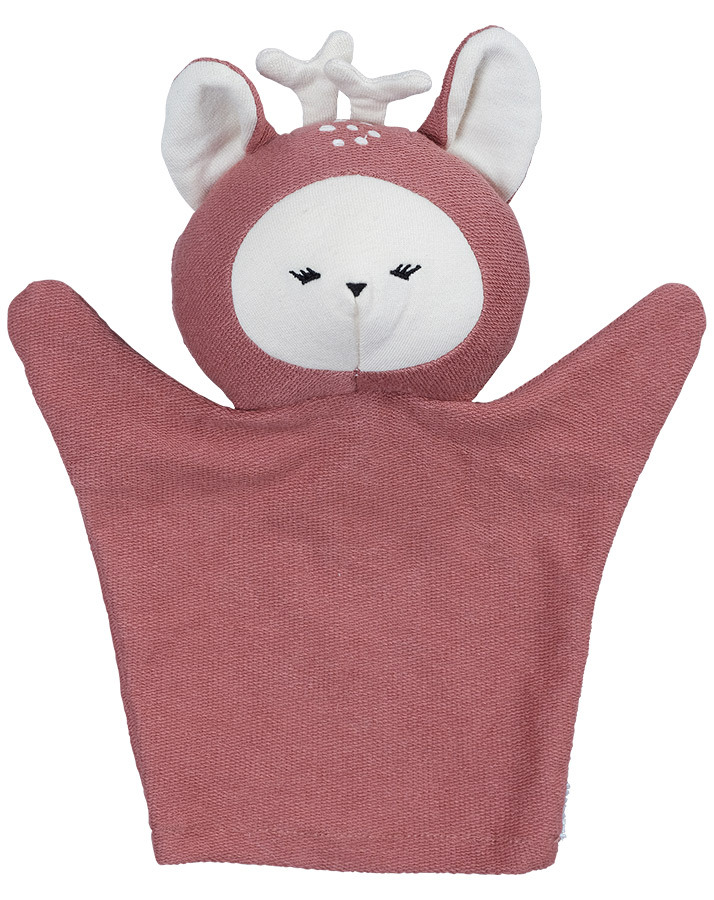 Handpuppe HIRSCH (20cm) in rotbraun