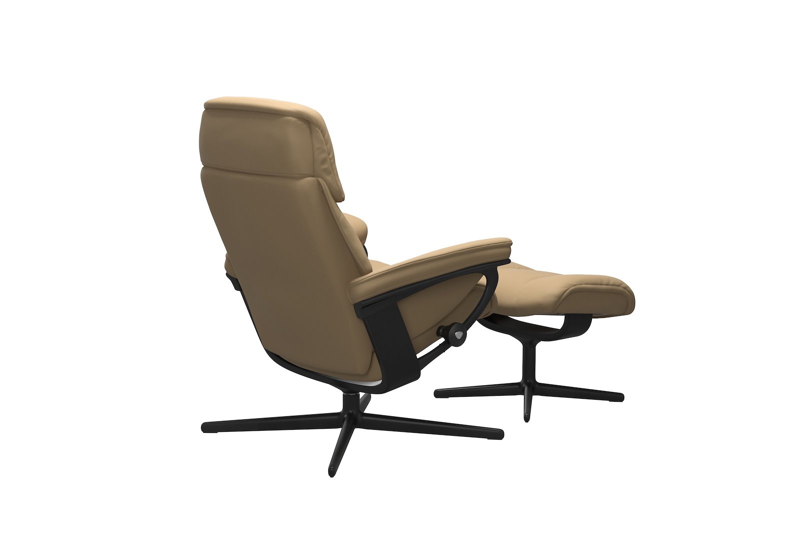 Ruby lenestol med krakk Hud Paloma Sand - Cross Sort - Sort