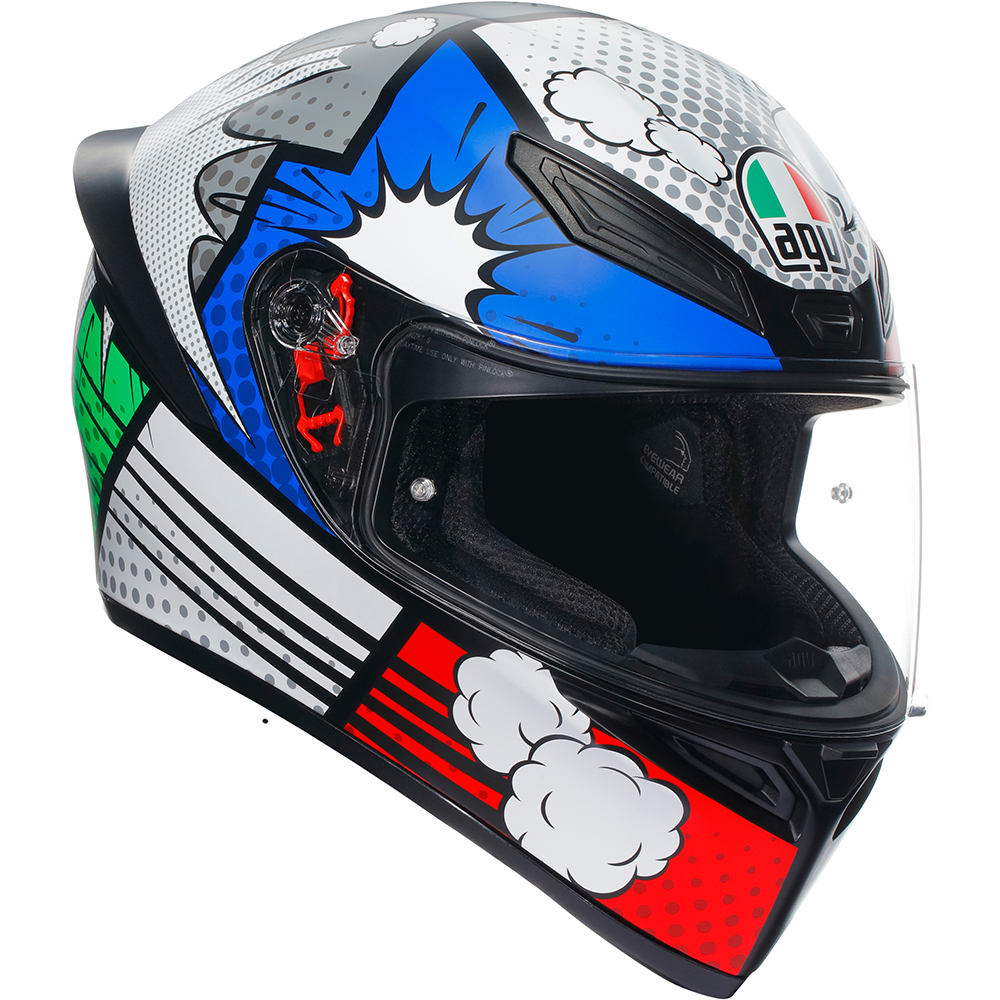 AGV - Casque K1 S Bang Gris / Bleu / Rouge / Vert