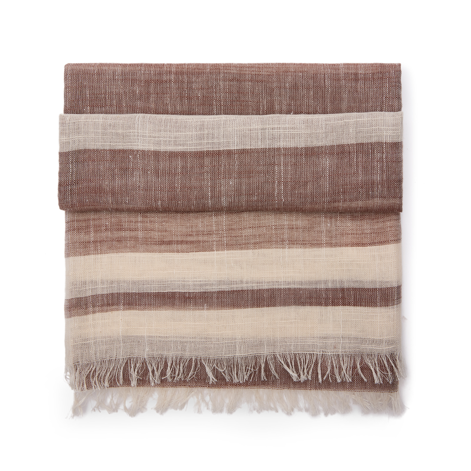 Bruin en beige gestreepte sjaal
