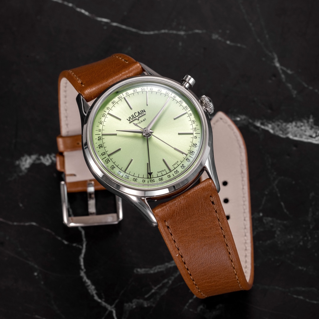 Vulcain Cricket President 39mm Pistachio Green Steel Caseback
