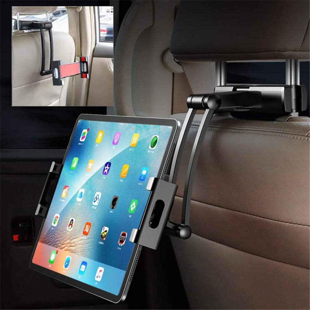 Universal Auto KFZ Rücksitz Kopfstützen Halterung für Smartphones / Tablets  (12-22cm) - Schwarz