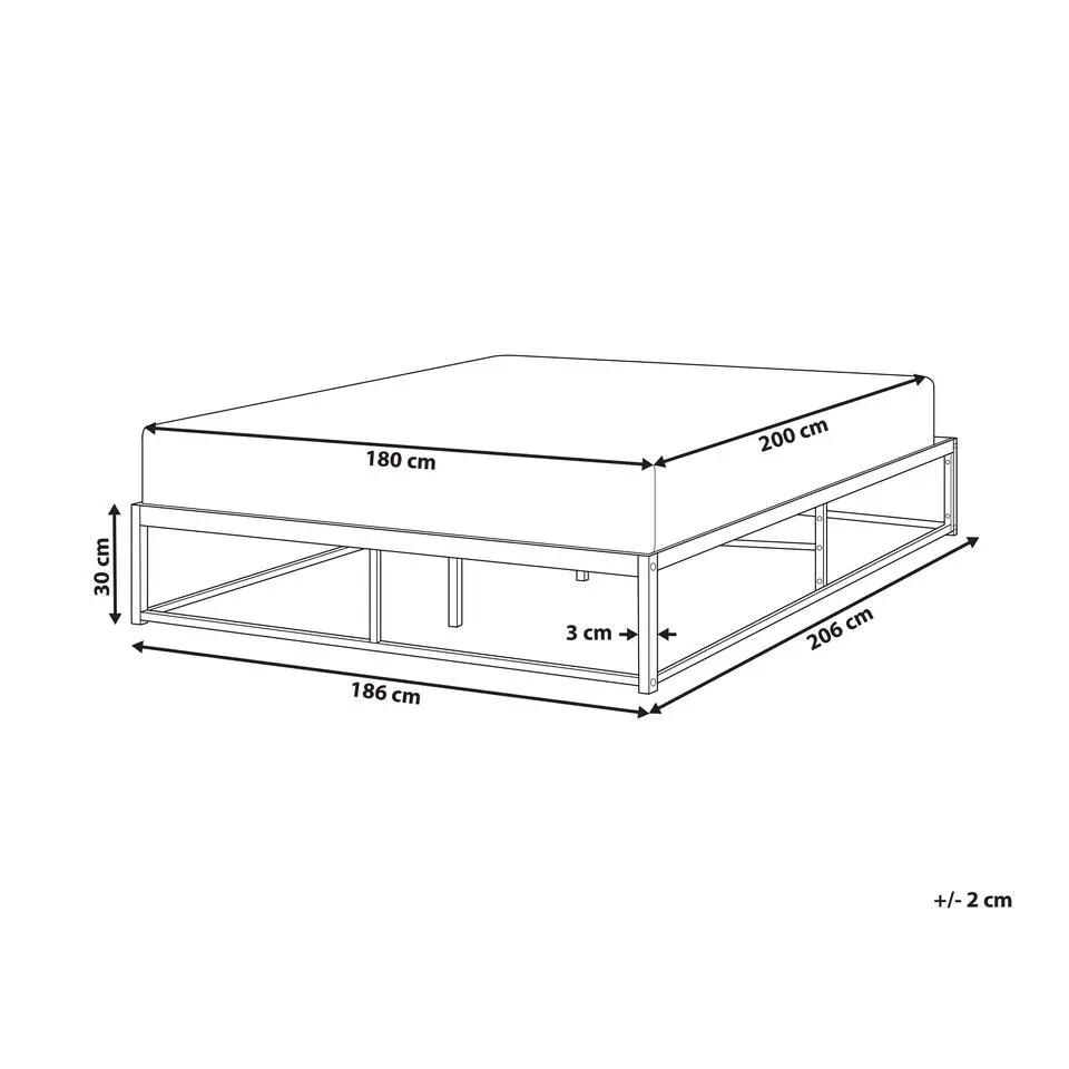 VIRY - Tweepersoonsbed - Wit - 180 x 200 cm - Metaal