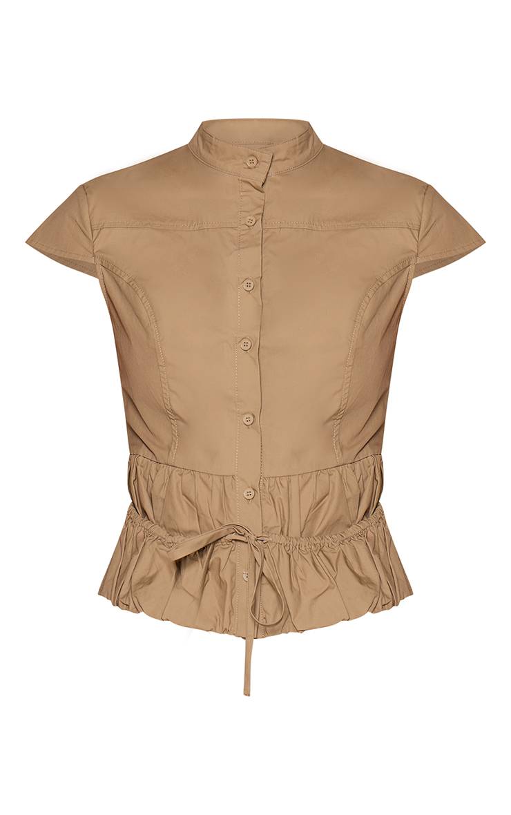 Kaki Haut Col Montant Style Utilitaire