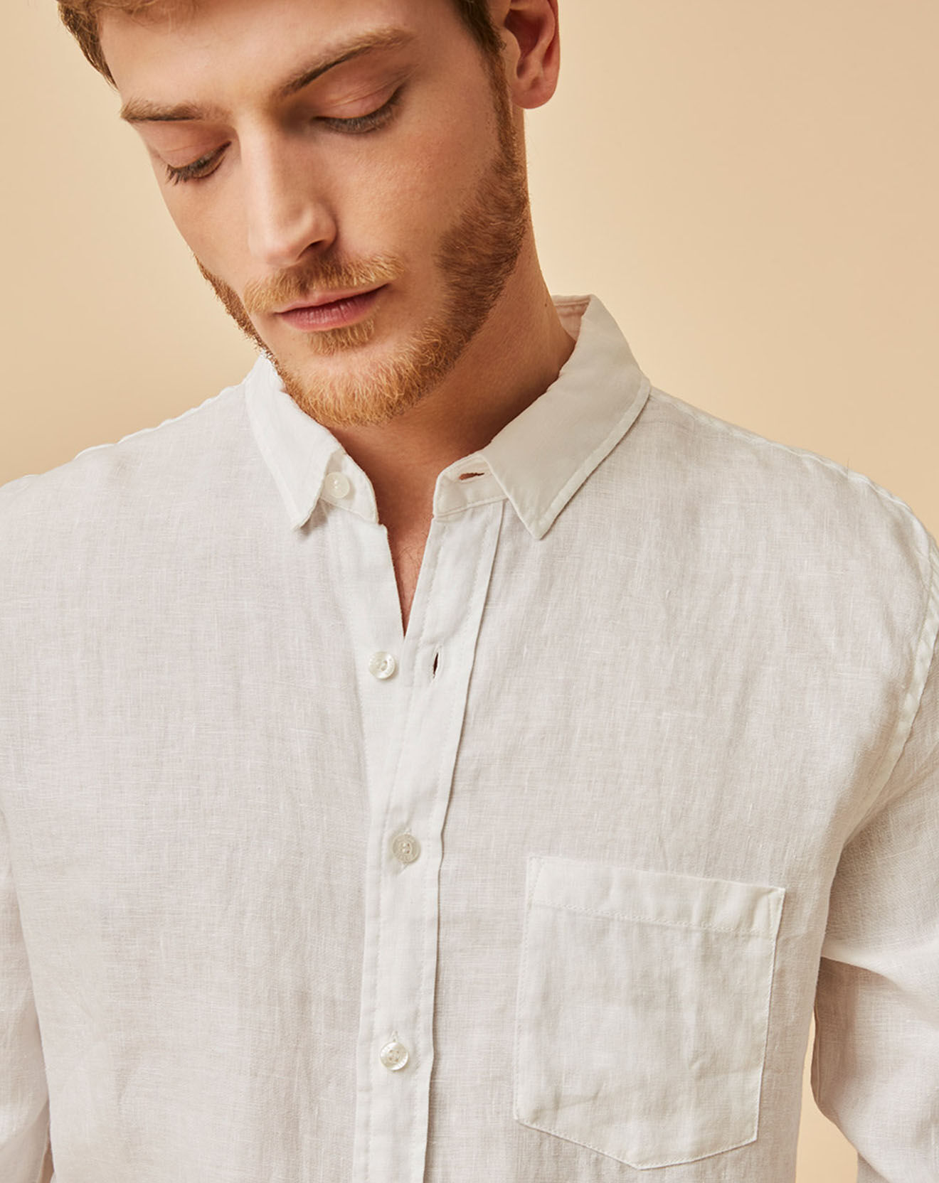 Harris Wilson Chemise Slim Fit 100% Lin Bernardin blanche