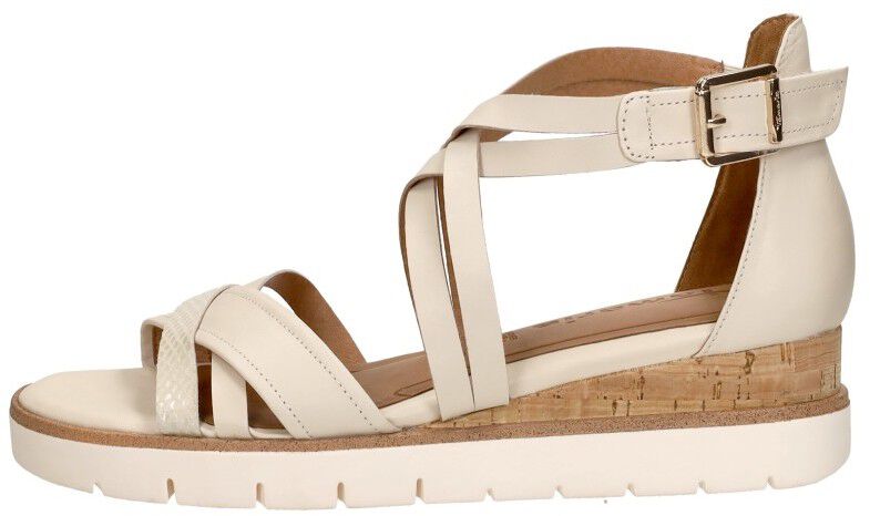 Tamaris Sandalen Plat gebroken wit