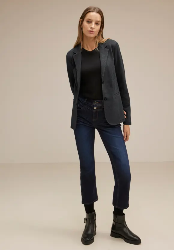 Basic Piqué Blazer - Black