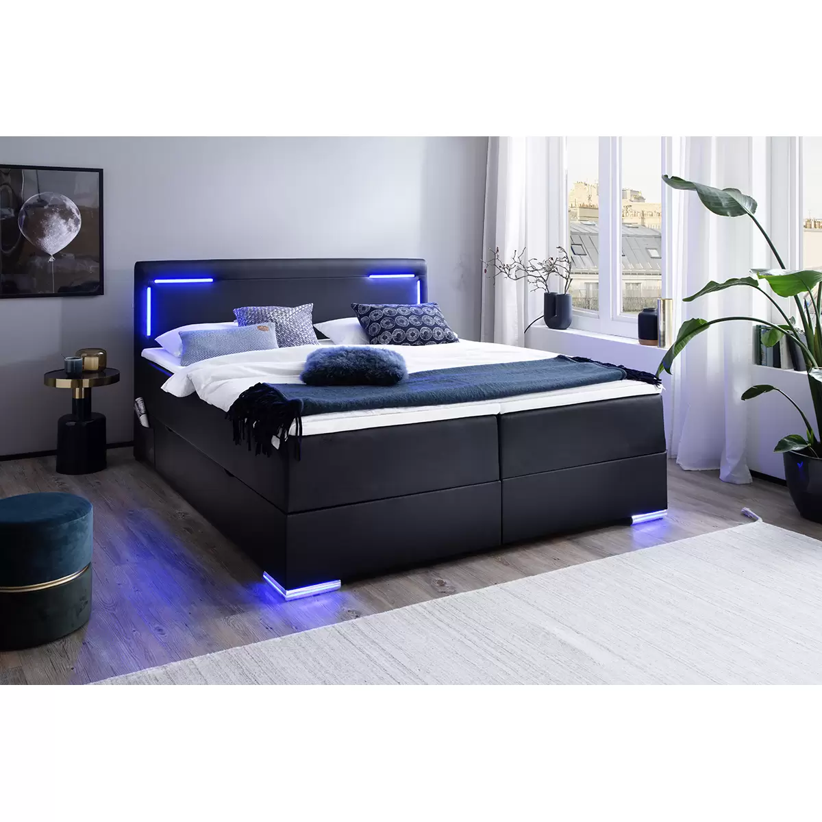 Boxspringbett Los Angeles 120x200 Schwarz