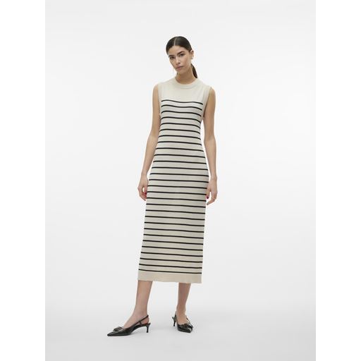 Vero Moda Halo Stripe Kjole, Birch/Black, XS