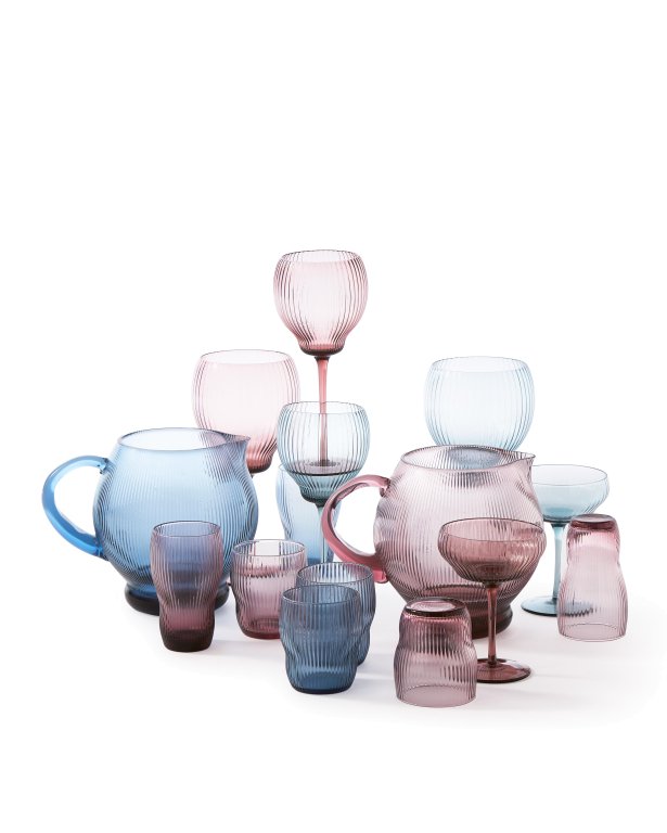POLSPOTTEN Pum wijnglas L set van 2 licht blauw