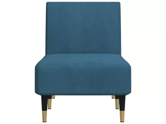 Chaise longue bleu velours