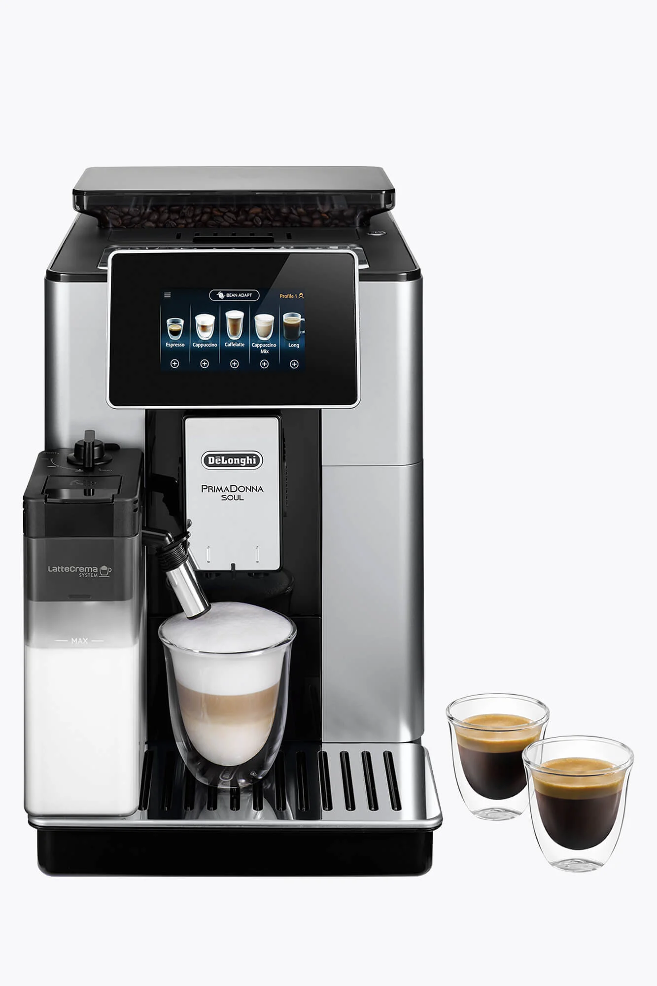 DeLonghi ECAM 610.55 SB Kaffeevollautomat, Silber/Schwarz