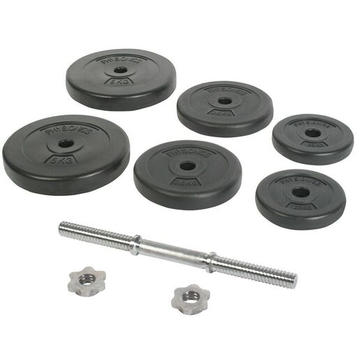 Conjunto de halteres Ozio Fitness de 20 kg e 25 mm com presilhas em estrela para musculação