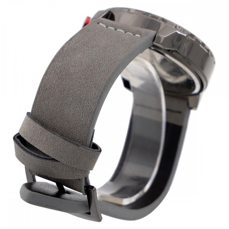 Coffret montre Homme M. JOHN bracelet Cuir Gris