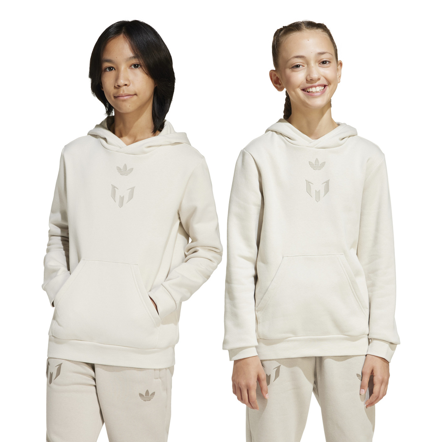 adidas Messi Hoodie Joggingpak Kids Beige