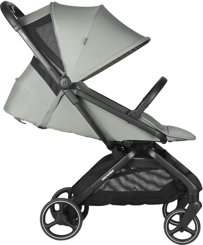 Easywalker - Rockey M - Stadsbuggy - Grijs - Gewicht 8 kg, Inclusief Regenhoes, Bumper Bar en Voetensteun