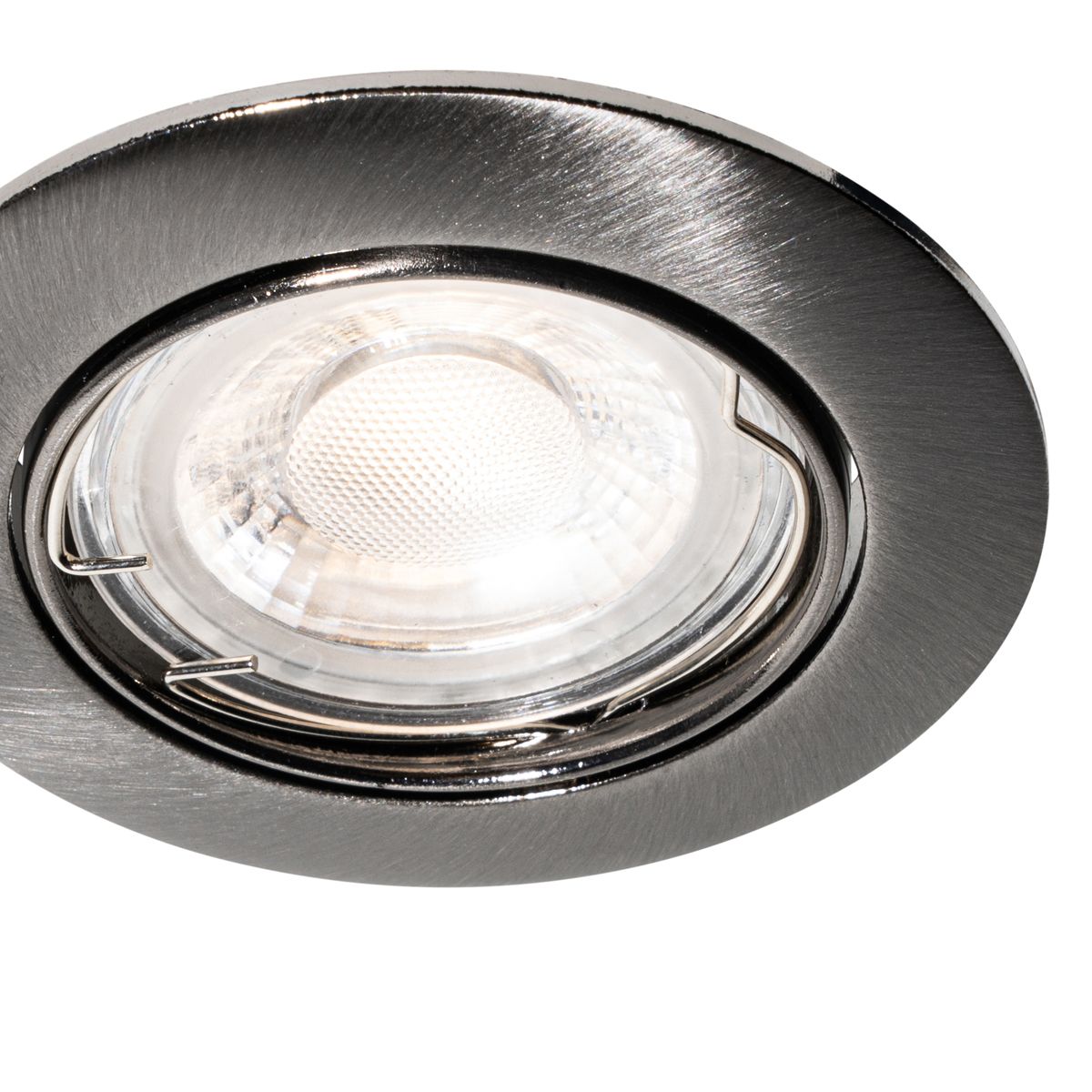 Moderne inbouwspot gunmetal GU10 50 mm rond kantelbaar - Edu