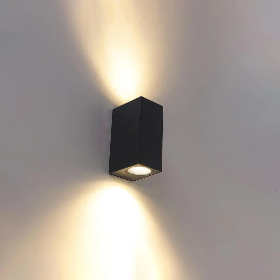 Qazqa wandlampen buiten baleno zwart gu10