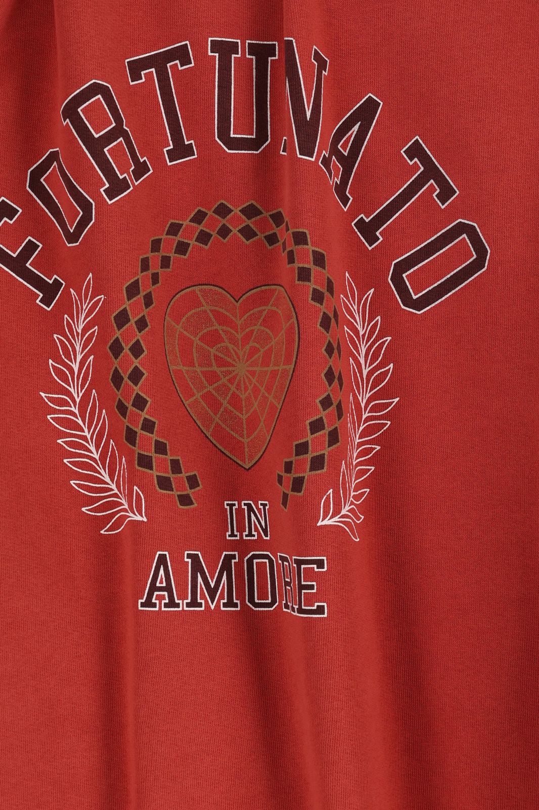 Rode sweater met print