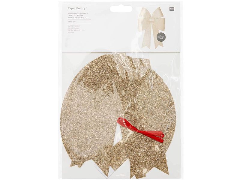 Rico Design Bastelset Glitter-Schleife Gold Bastelset für eine XL-Schleife