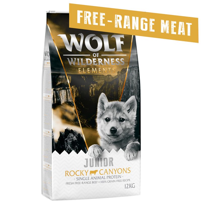 Wolf of Wilderness JUNIOR Rocky Canyons bœuf élevé en liberté sans céréales