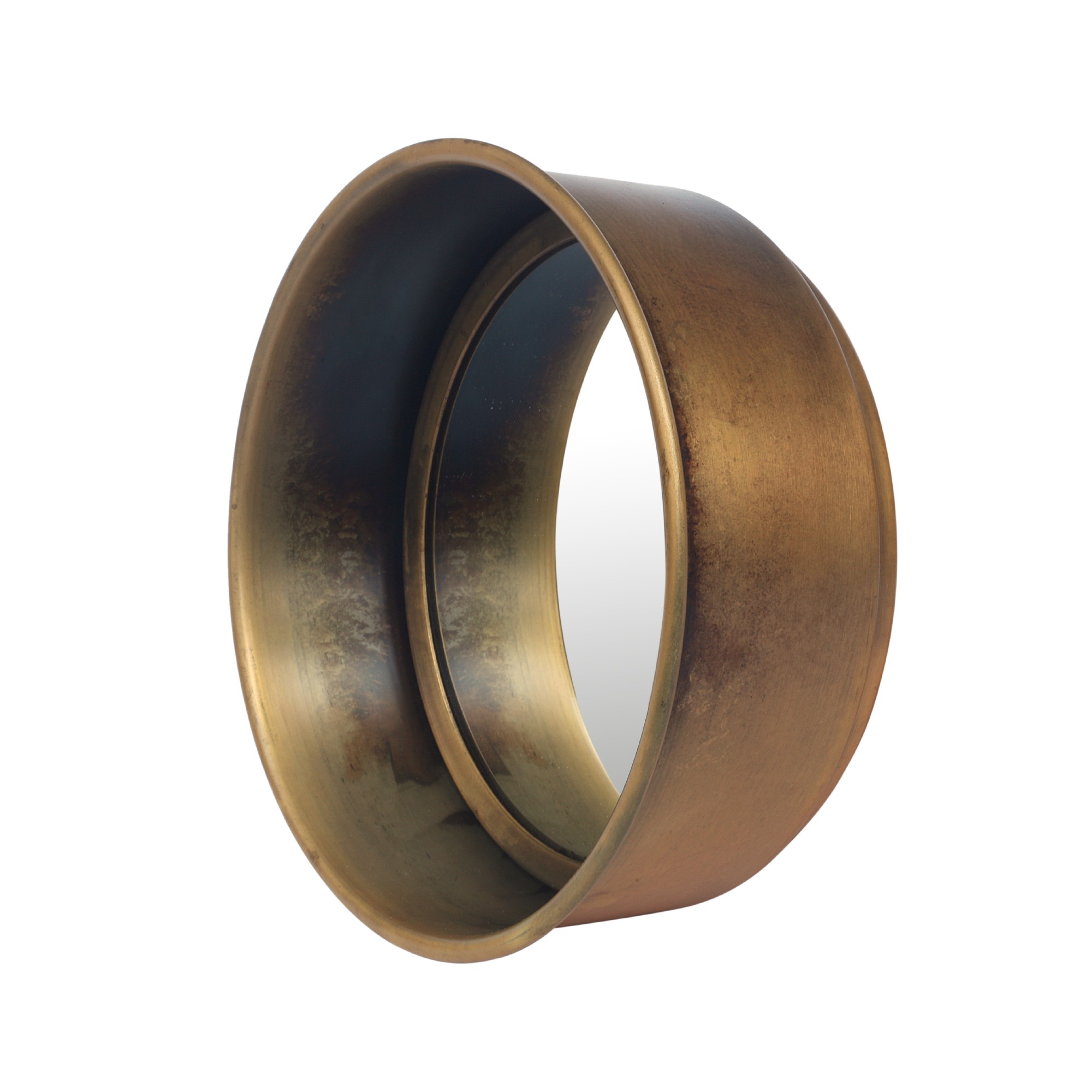 Wandspiegel 'Ingoda', antik gold, Ø 20 cm, T 8 cm von fischer's lagerhaus