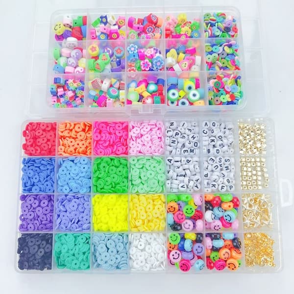 Clay Beads / Heishi Beads Fimo Kit - KREA DIY Smykkesett med forskjellige perler - 4500 stk