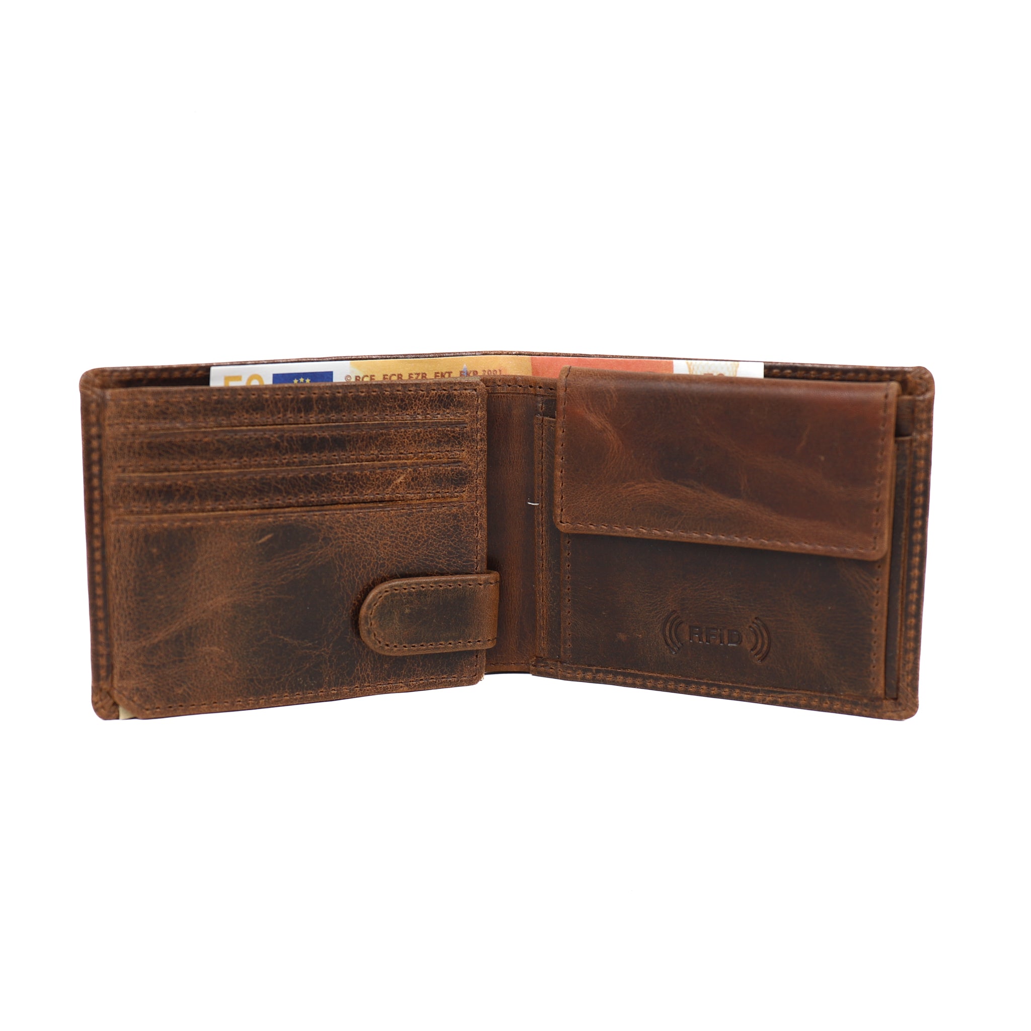 Billfold 'Joost' vintage bruin Vintage bruin
