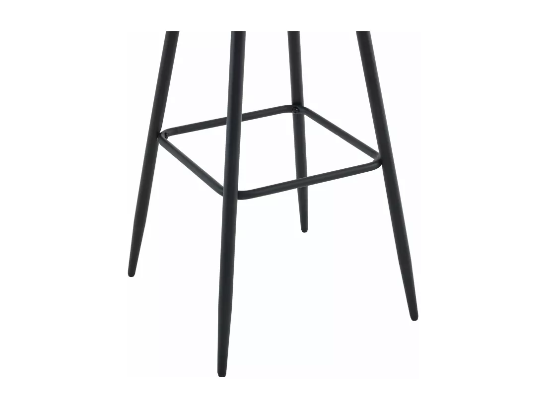 Lot de 2 Tabouret de bar - Velours & Métal noir mat - Marron - Dartford