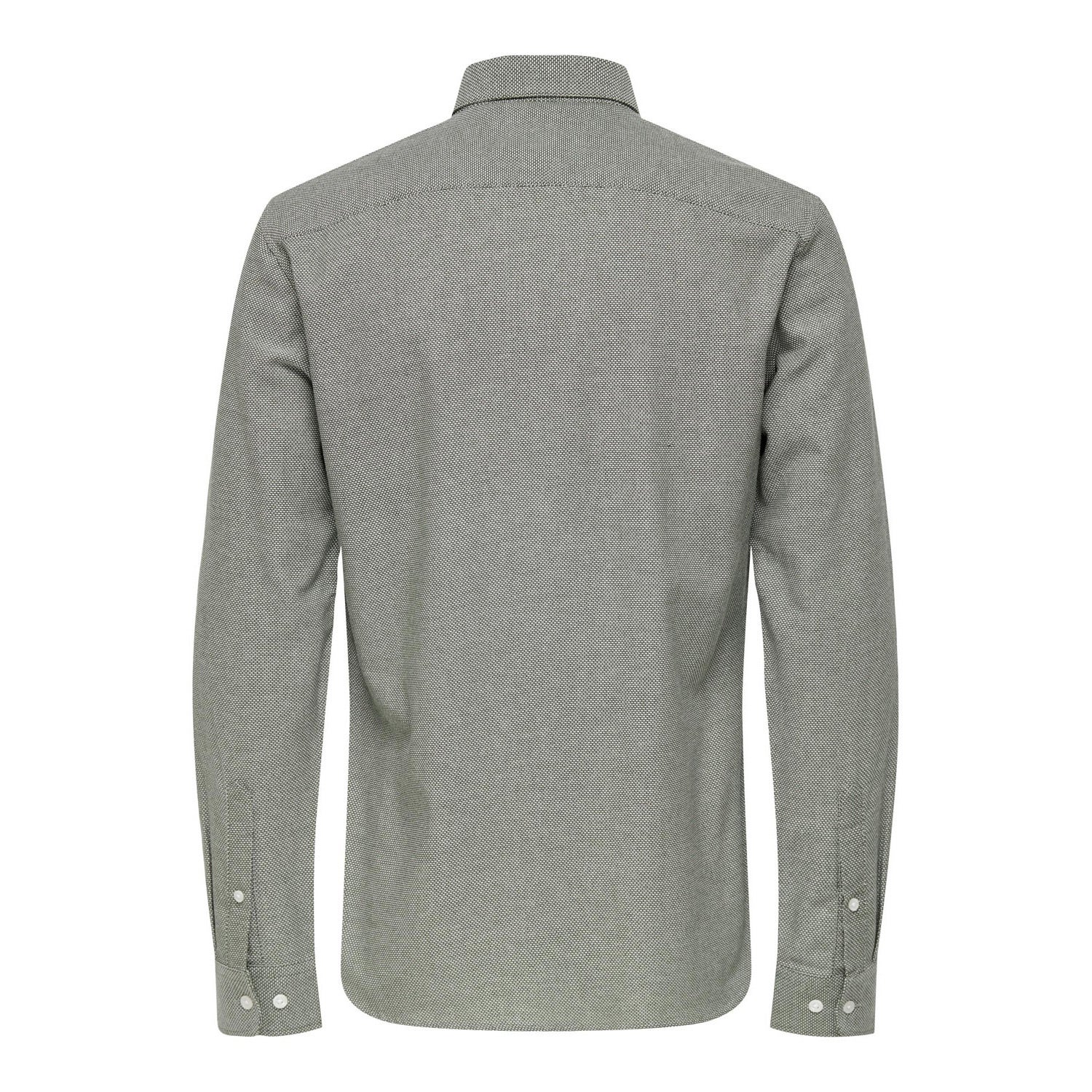 ONLY & Sons  Tar Slim Long Sleeve Melange Button Down Shirt
