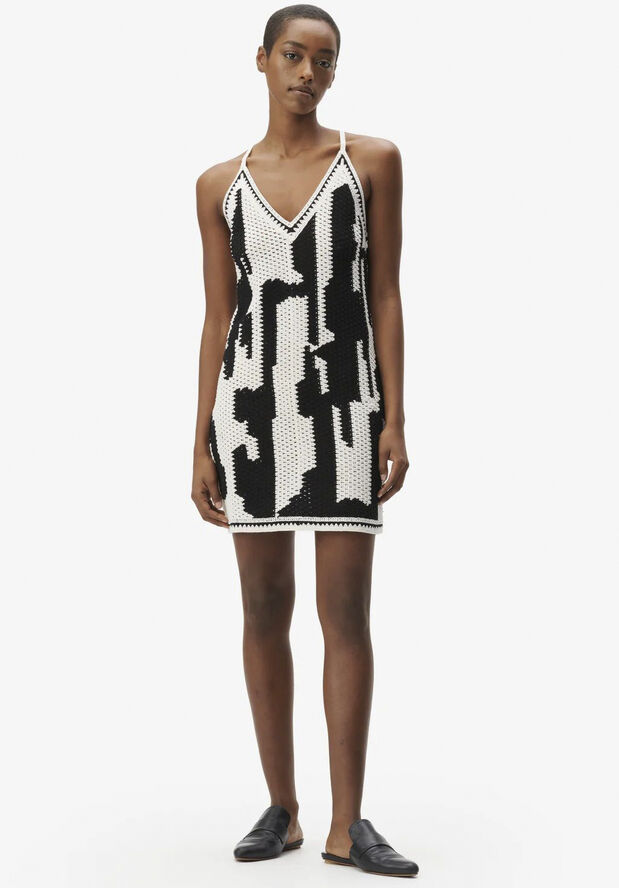 Lala Berlin Dress Kaleen Black white crochet