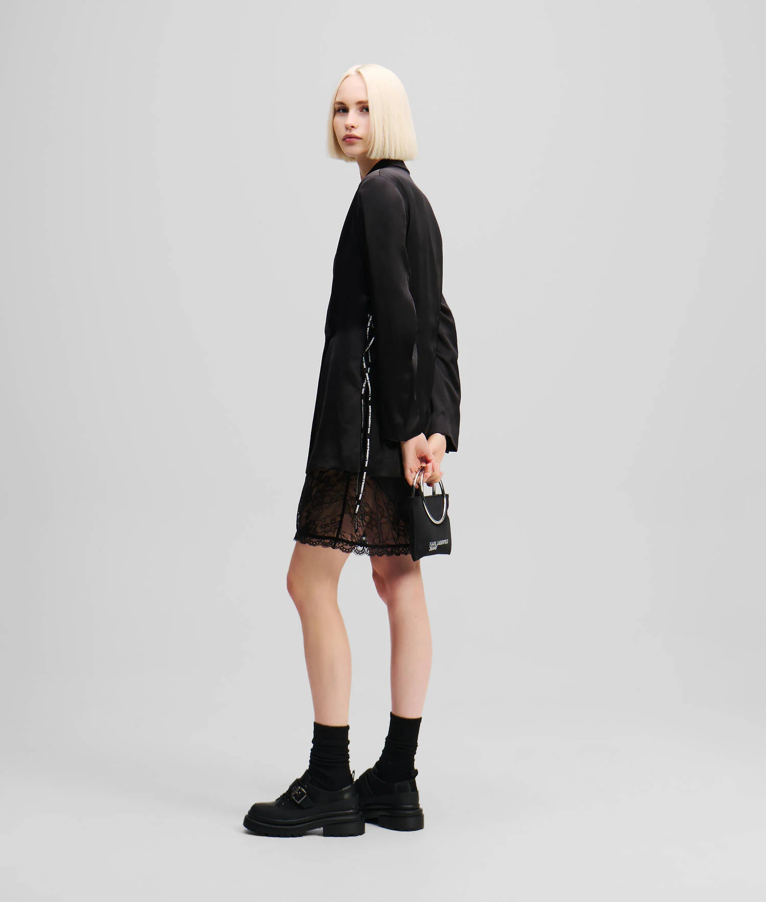 BLAZER EN SATIN - Noir