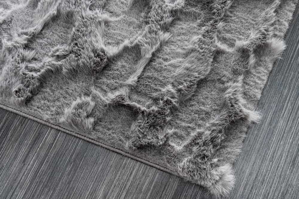 Moderner Teppich DUNE 230x160cm anthrazit Hochflor Indoor-Teppich Hoch-Tief-Effekt Faux-Fur