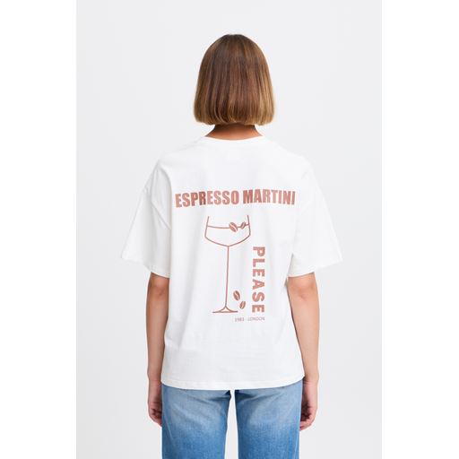 Ichi Bexi T-shirt, Cloud Dancer/Brown Patina, S