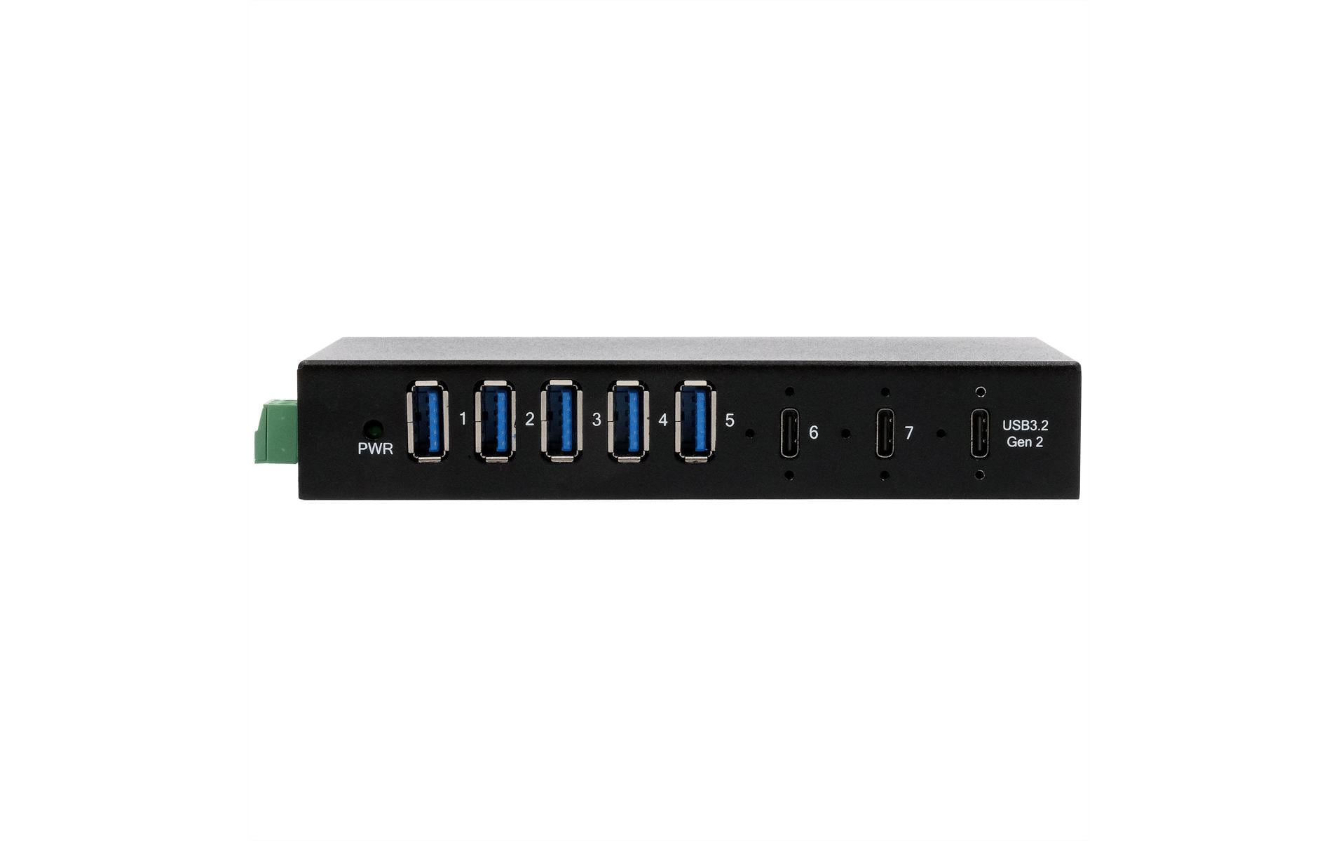 USB-Hub Industrial USB 3.2 Gen 2 x 1 Hub 7-Port<br>7-Port USB HUB für Tisch, Wand- und DIN-Rail Montage