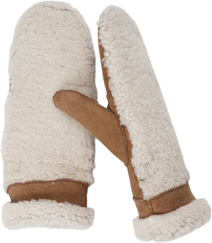 Lovelies COLON - MITTENS - PALM OF SUEDE AND UPPER OF CURLY SHEARLING Winter white / ca