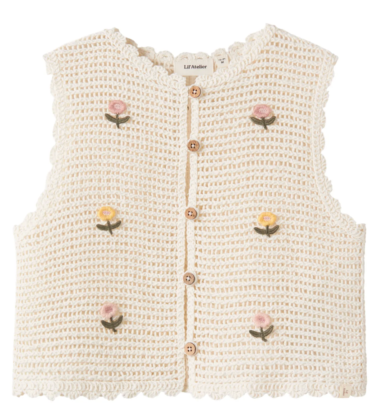 Lil' Atelier Lil' Atelier vest NMFFlora  coconut milk