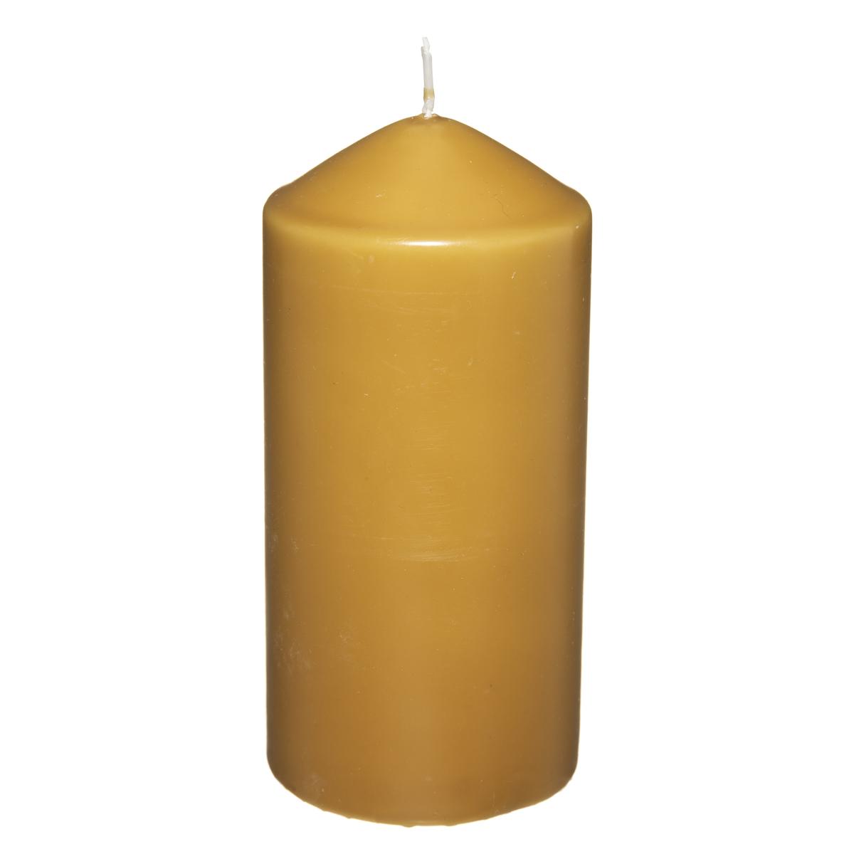 BOUGIE RONDE HUGO JAUNE 7X13CM