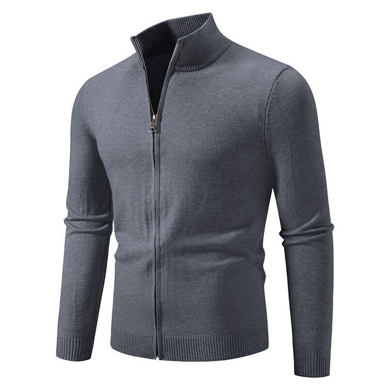Sunkissed - Effen cardigan met opstaande kraag en rits