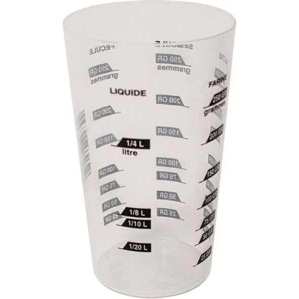 Verre doseur gradué en plastique 0,25 L