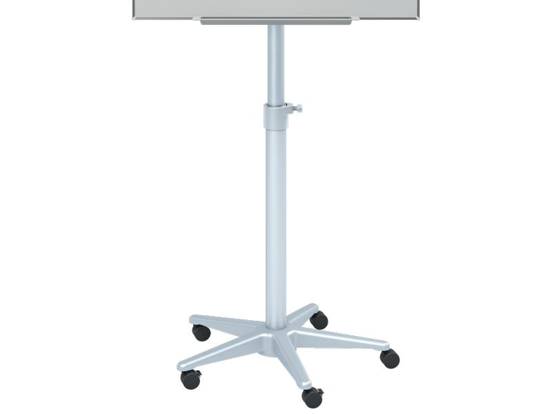 Nobo Impression Pro Flipchart Mobil Stahl, magnethaftend Die mobile Flipchart mit Stahloberfläche hat einen unscheinbaren Rahmen und eine Stiftehalterung.