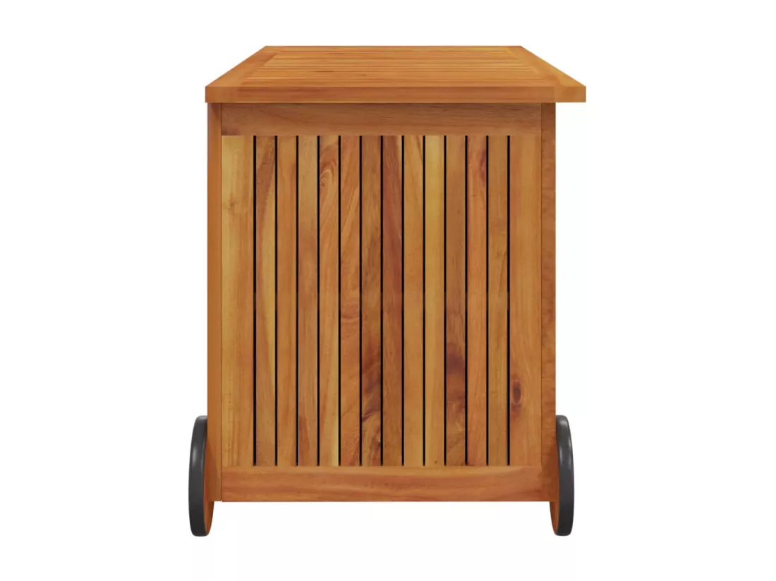 Boîte de rangement de jardin avec roues 90x50x58 cm Bois acacia